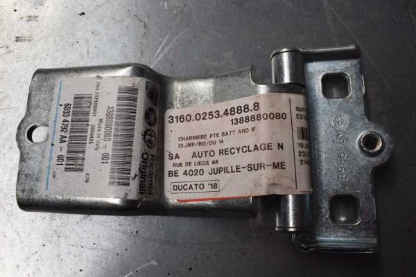 CHARNIERE PORTE ARRIERE DROITE INFERIEUR CITROEN JUMPER / PEUGEOT BOXER / FIAT DUCATO - Vue 1